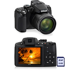 Tudo sobre 'Câmera Digital Nikon Superzoom P510 16.1 MP 42x Zoom Óptico Cartão de 8GB Lentes de Cristal Preta'