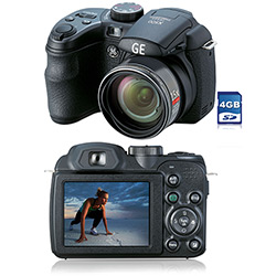 Tudo sobre 'Câmera Digital X500 (16MP) Preta C/ 15x Zoom Óptico, Foto Panorâmica, Estabilizador de Imagens, LCD de 2.7" + Cartão SD 4GB - GE'