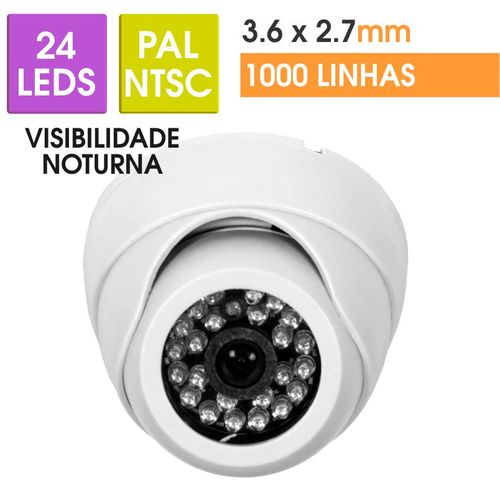 Câmera Dome Infra Vermelho 24 Led Lente 3,6''