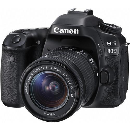 Câmera DSLR Canon EOS 80D com Lente 18-55mm