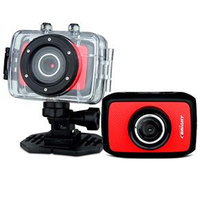 Câmera e Filmadora Digital Bright 0384 Sport Cam Vermelha - 5.0MP, LCD 1,77", Case à Prova D’água e Grava Vídeo em HD
