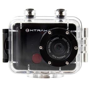 Câmera e Filmadora Xtrax One Preta 12MP, LCD de 2”, Case à Prova D’água e Grava Vídeo em Full HD