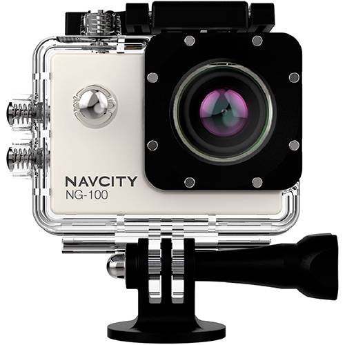Tudo sobre 'Câmera Esportiva Navcity NG-100 Prata 12MP Full HD + Case à Prova D'água 30m + Selfie Stick'