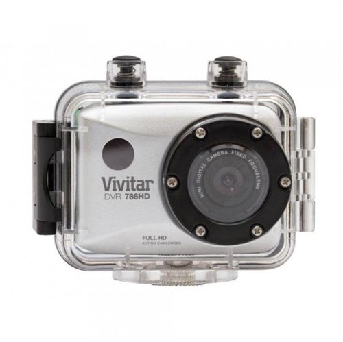 Câmera Filmadora de Ação Full HD Vivitar Prata, com Caixa Estanque e Acessórios - DVR786HD