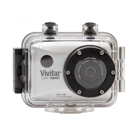 Câmera Filmadora de Ação Full Hd Vivitar Prata, com Caixa Estanque e Acessórios - Dvr786hd