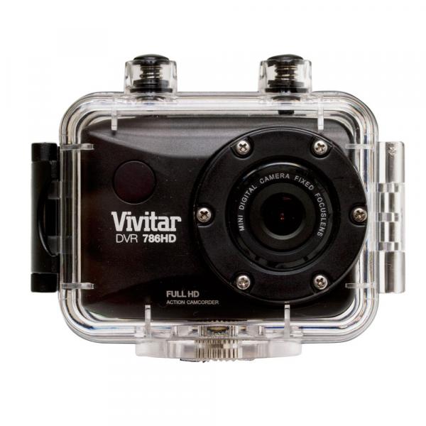 Câmera Filmadora de Ação Full HD Vivitar Preta, com Caixa Estanque e Acessórios - DVR786HD
