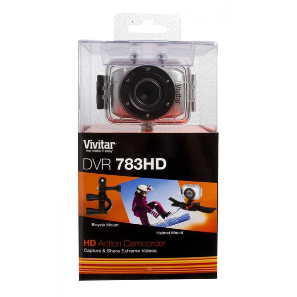 Câmera Filmadora de Ação HD com Caixa Estanque e Acessórios Laranja - DVR783HD - Vivitar