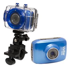 Câmera Filmadora Esportiva Vivitar DVR785HD Azul – 5.0MP, LCD 2”, com Caixa Estanque à Prova D'água e Grava Vídeo em HD