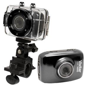 Câmera Filmadora Esportiva Vivitar DVR785HD Preta – 5.0MP, LCD 2”, com Caixa Estanque à Prova D'água e Grava Vídeo em HD