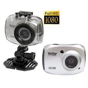 Câmera Filmadora Esportiva Vivitar DVR787HD Prata – 12.1MP, LCD 2.4”, Zoom Digital de 4x, Controle Remoto, Caixa Estanque à Prova D'água e Vídeo Full