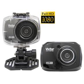 Câmera Filmadora Esportiva Vivitar DVR787HD Preta – 12.1MP, LCD 2.4”, Zoom Digital de 4x, Controle Remoto, Caixa Estanque à Prova D'água e Vídeo Full