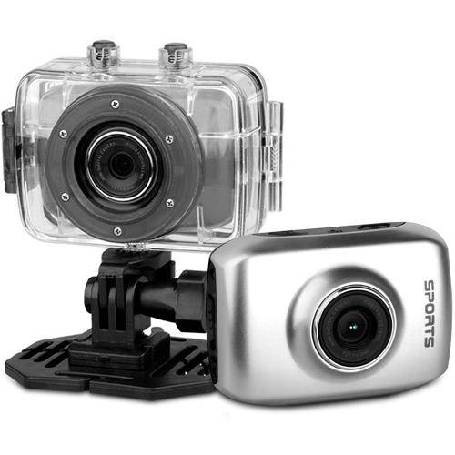 Câmera Filmadora para Esportes Action Camcorder Hd 720p 1.3mp Tela 2.0" Painel Touch - Prata