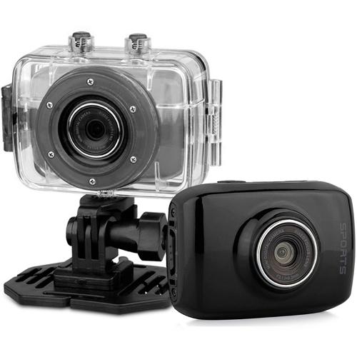 Câmera Filmadora para Esportes Action Camcorder Hd 720p 1.3mp Tela 2.0" Painel Touch - Preto