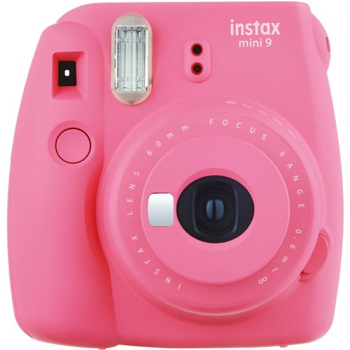 Câmera Fotográfica Instantânea Fujifilm Instax Mini 9 Rosa Flamingo com Flash e Espelho para Selfie