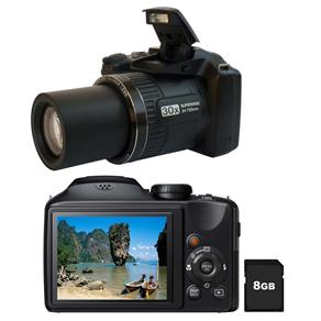 Tudo sobre 'Câmera Fujifilm FinePix S4800 Preto com LCD 3.0”, 16.MP, Zoom Óptico 30x, Vídeo HD, Foto 3D e Panorâmica + Cartão 8GB'
