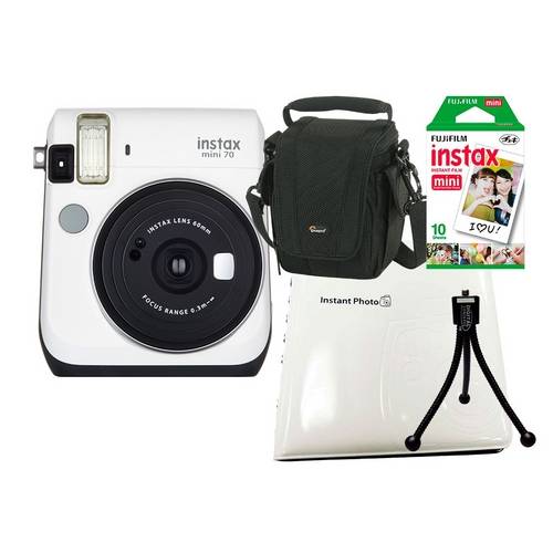 Câmera Instantânea Fujifilm Instax Mini 70 Branca + Filme, Álbum, Bolsa e Tripé - Fujifilm