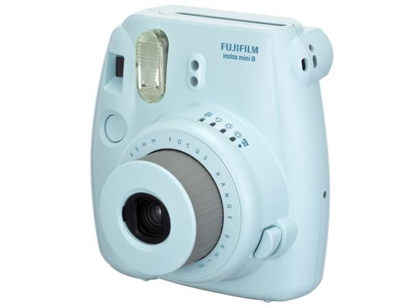 Câmera Instantânea Fujifilm Instax Mini 8 Azul - Flash Automático Foco Regulável