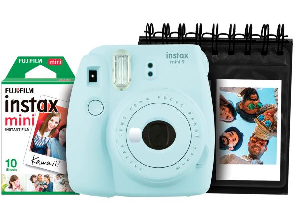 Câmera Instantânea Fujifilm Instax Mini 9 - Azul Aqua com Acessórios