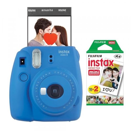 Câmera Instantânea Fujifilm Instax Mini 9 Azul Cobalto + Pack 20 Fotos
