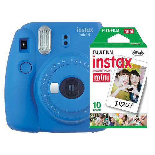Tudo sobre 'Câmera Instantânea Fujifilm Instax Mini 9 Azul Cobalto + Pack 10 Fotos'