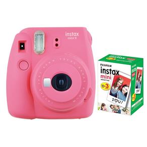 Câmera Instantânea Fujifilm Instax Mini 9 Rosa Flamingo + Pack 30 Fotos