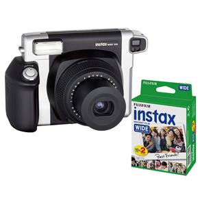Câmera Instantânea Fujifilm Instax Wide 300 - Preta/Prata + Filme Instantâneo Fujifilm Instax Wide Pack com 20 Unidades