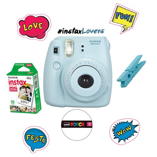 Câmera Instantânea Fujifilm Kit Festa Instax Mini 8 - Azul