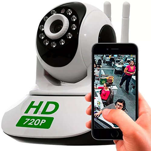 Câmera Ip 1.3mp 720p Hd Wireless Wifi Audio Sd P2P HD 2 Antenas