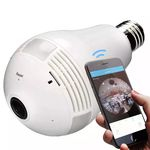 Camera Ip Lampada Panoramica Seguraça Vr 360 Wifi Led