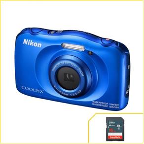 Câmera Nikon à Prova D`água Wifi Coolpix W100 Azul