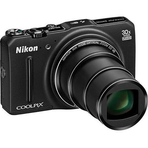 Camera Nikon Coolpix S9700 Preta 16.0mp, Cmos, 3.0pol., Filma em Full Hd 30qps com 30x Zoom Otico, e