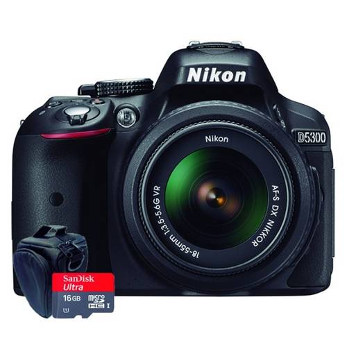 Tudo sobre 'Câmera Nikon D5300 18-55mm 16gb Classe 10 Bolsa'