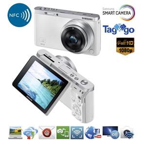 Câmera Samsung Smart NX MINI 9MM Branca – 20.5MP, LCD Móvel Touch Screen 3.0”, Lente Intercambiável, Mobile Link, Wi-Fi e Vídeo Full HD