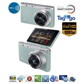 Câmera Samsung Smart NX MINI 9MM Verde – 21MP, LCD Móvel Touch Screen 3.0”, Lente Intercambiável, Mobile Link, Wi-Fi e Vídeo Full HD