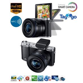 Câmera Samsung Smart NX3000 Preta – 20.3MP, LCD Móvel 3.0”, NFC, Tag&Go Mobile Link, Photo Beam, Remote Viewfinder, Mobile Link, Wi-Fi e Vídeo Full HD