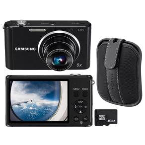 Tudo sobre 'Câmera Samsung ST77 Preta C/ 16.1MP, LCD 2,7”, Estabilização Óptica, Foto Panorâmica, Detector de Face, Zoom Óptico 5x e Vídeo HD + Cartão de 4GB'