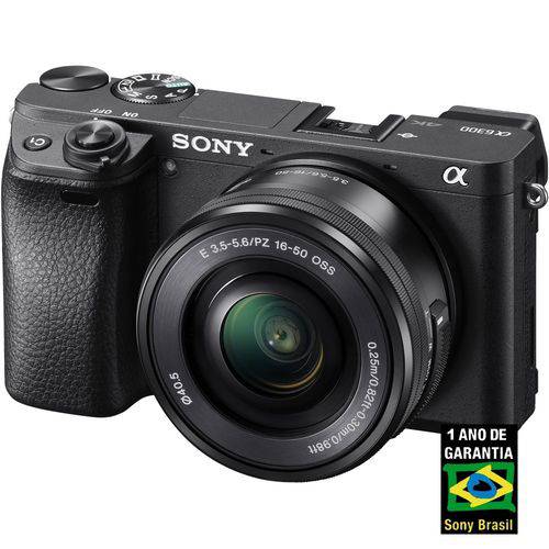 Câmera Sony Alpha A6300 com Lente 16-50mm Sensor APS-C