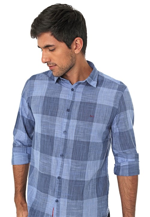 Camisa Aramis Slim Geométrica Azul