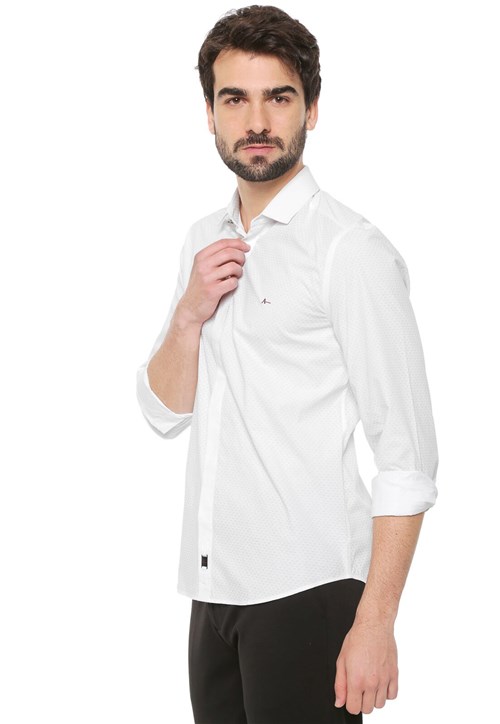 Camisa Aramis Slim Padronagem Branca