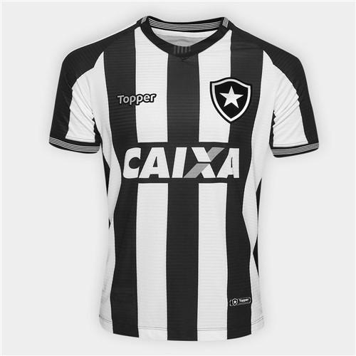 Camisa Botafogo I 2018 S/n° Torcedor Topper Masculina Preto e Branco 4... (P)