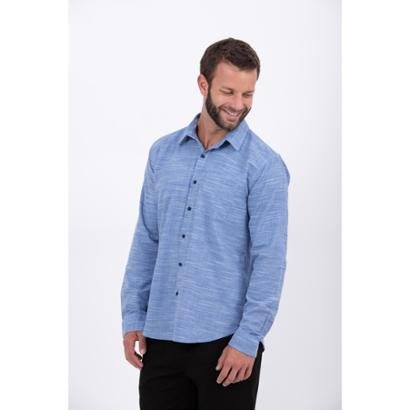 Camisa Cam Manga Longa Azul G Wöllner Masculina