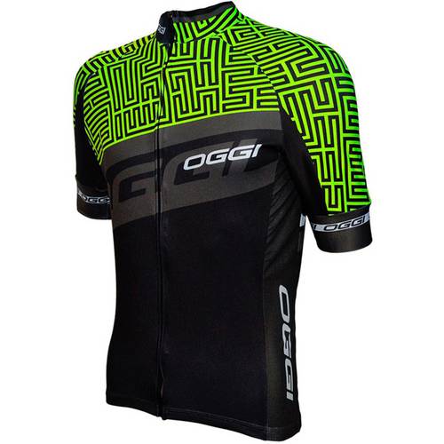 Camisa Ciclismo OGGI Masculina Agile Preto e Verde