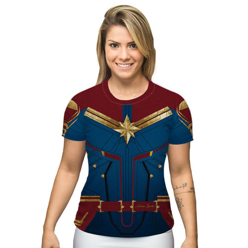 Camisa Dry Fit Capitã Marvel Evolution Feminino