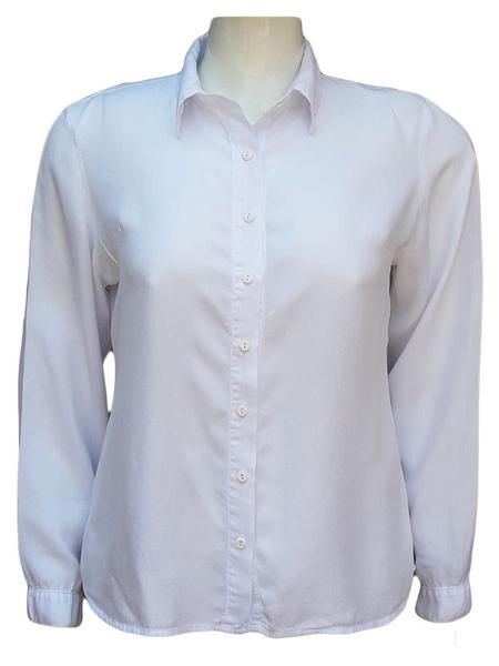 Camisa Feminina de Liocel Branca Plus Size - Razure