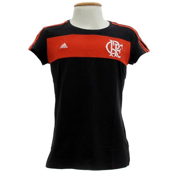 Camisa Flamengo Feminina Algodão Adidas Preta