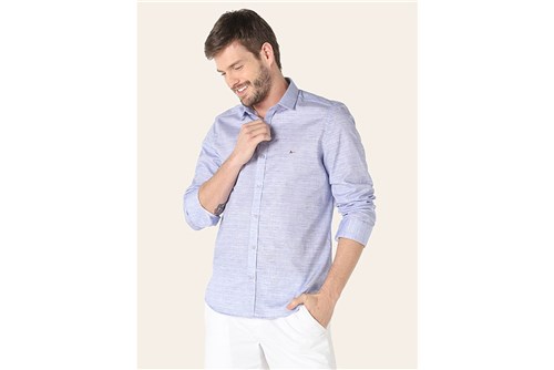 Camisa Menswear Super Slim Lilac - Azul - GG