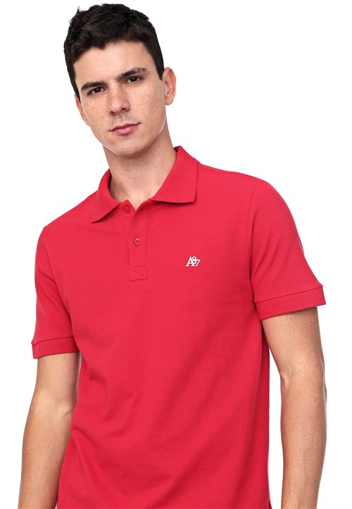 Camisa Polo Aeropostale Reta Logo Vermelha