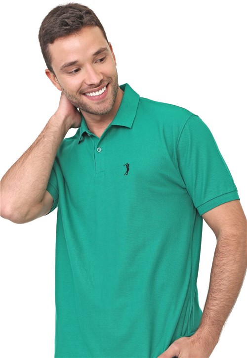 Camisa Polo Aleatory Reta Logo Verde - Kanui