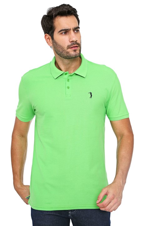 Camisa Polo Aleatory Reta Logo Verde