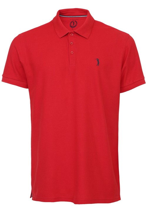 Camisa Polo Aleatory Reta Logo Vermelha